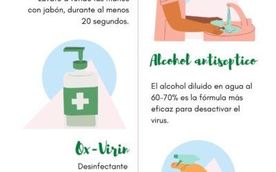 Recomendación, productos de limpieza y desinfección.