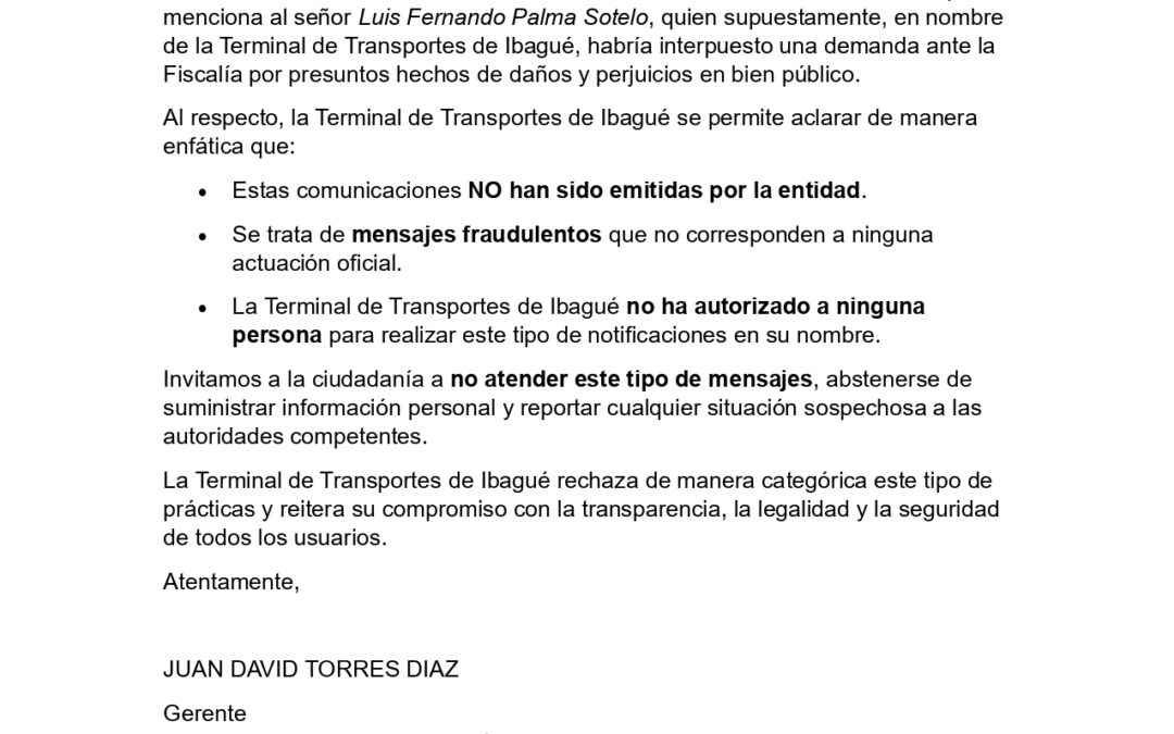 COMUNICADO OFICIAL MARZO 2026